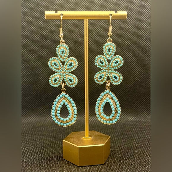 Stella & Dot Capri Turquoise Earrings- NWOT Perfect for Spring and Summer! - Picture 4 of 9